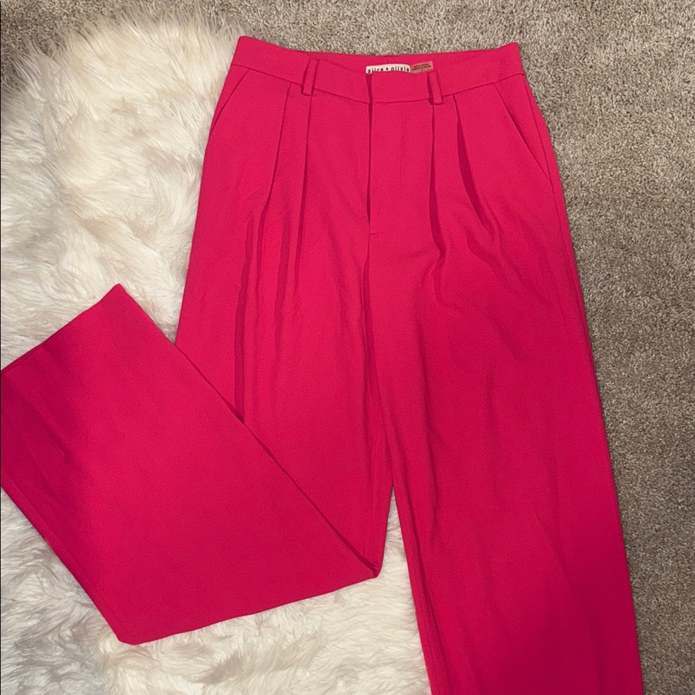 Alice + Olivia Vibrant Pink Wide Leg Pants - Picture 2 of 3